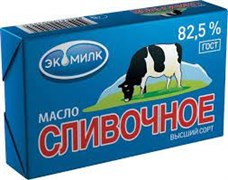 Масло сливочное 82,5% Экомилк 180гр 1908